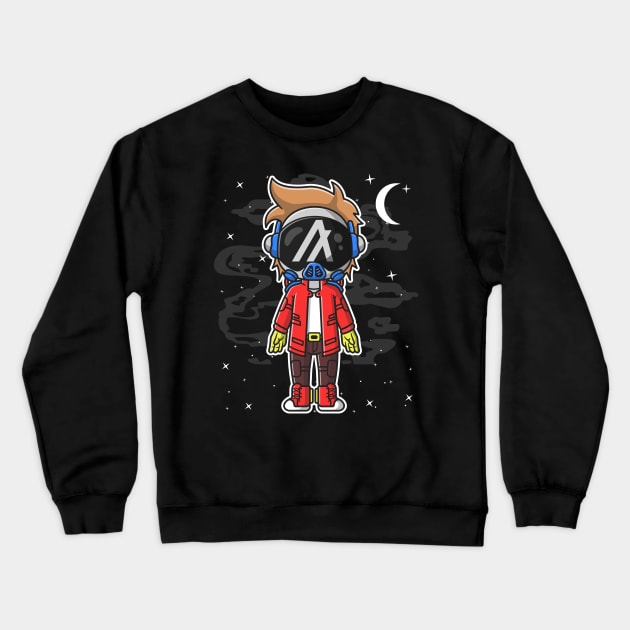 Hiphop Astronaut Algorand ALGO Coin To The Moon Crypto Token Cryptocurrency Wallet Birthday Gift For Men Women Crewneck Sweatshirt by Thingking About